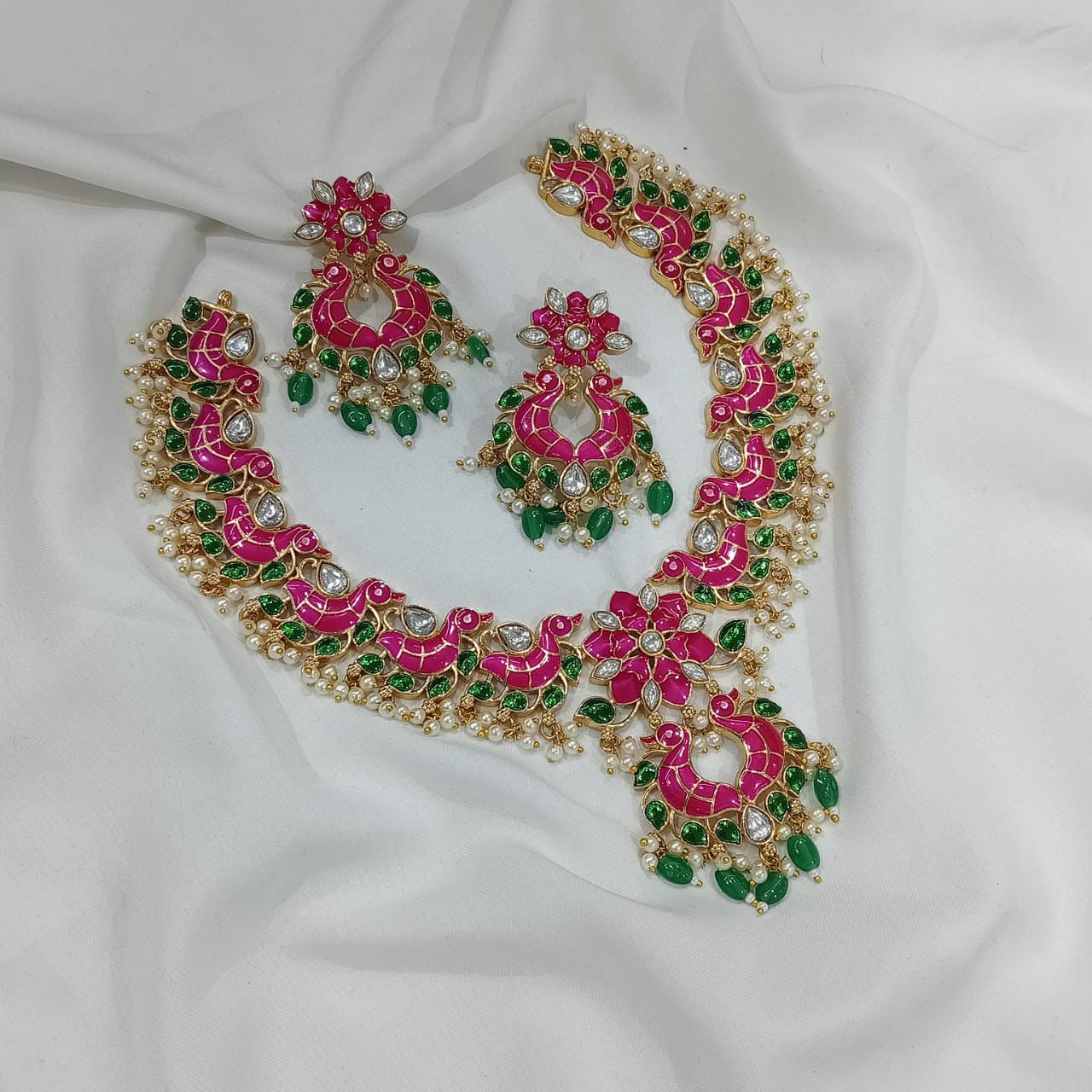 Rani Gulabi Kundan Necklace Set - Vinni’s Jewelry
