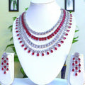 Ravina Ruby Layered Crystal Necklace Set - Vinni’s Jewelry