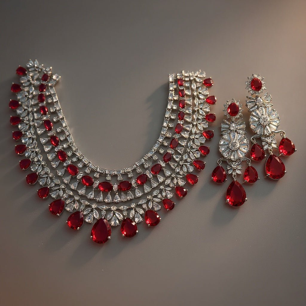 Ravya Ruby Elegance Set - Vinni’s Jewelry