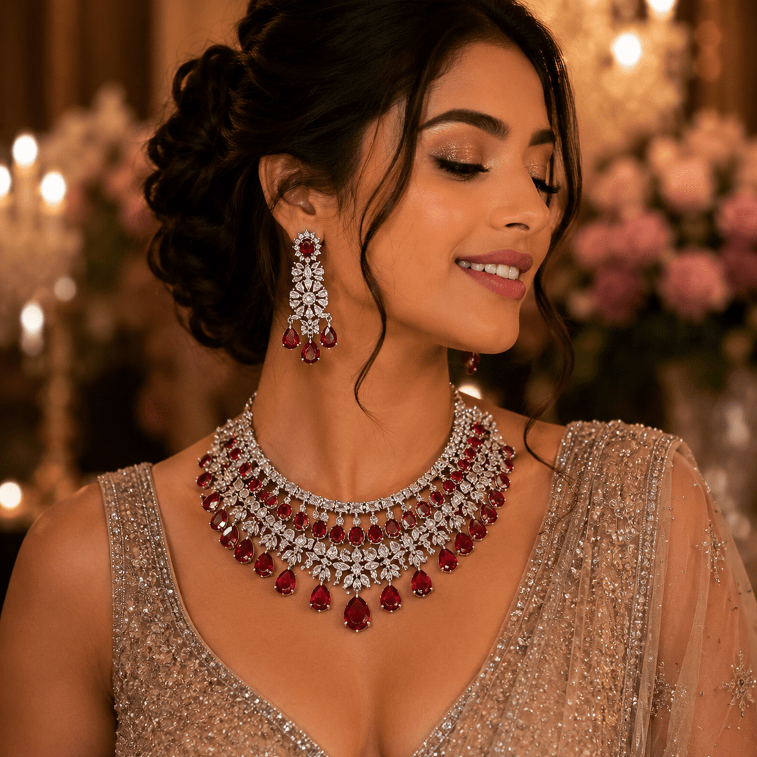 Ravya Ruby Elegance Set - Vinni’s Jewelry