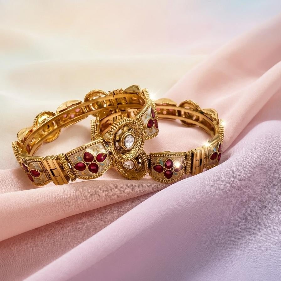 Regal Enamel Gemstone Bangle Set (Copy) - Vinni’s Jewelry