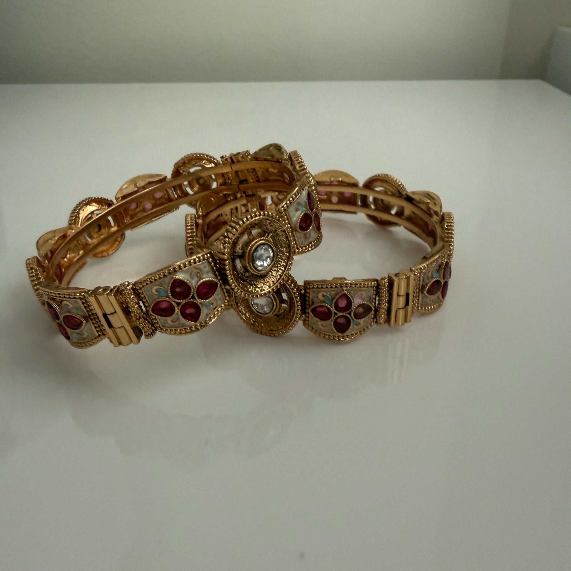 Regal Enamel Gemstone Bangle Set (Copy) - Vinni’s Jewelry
