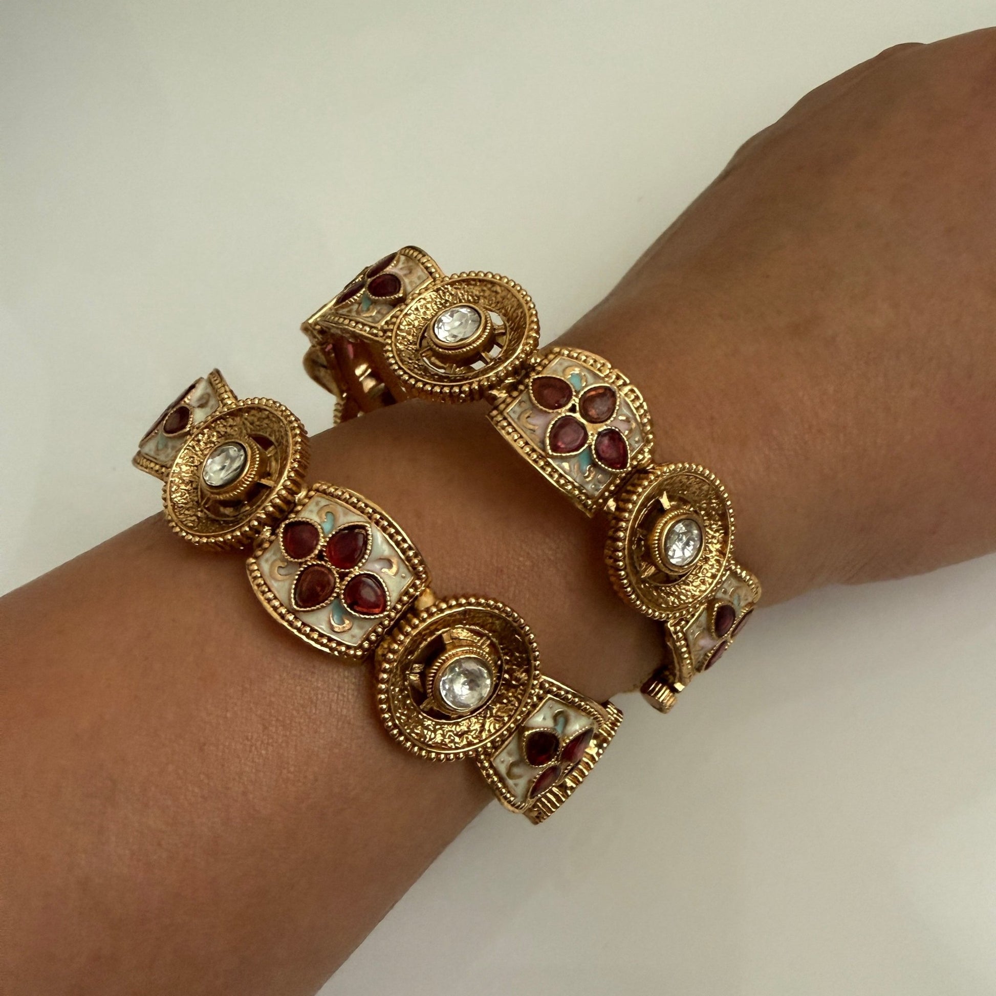Regal Enamel Gemstone Bangle Set (Copy) - Vinni’s Jewelry