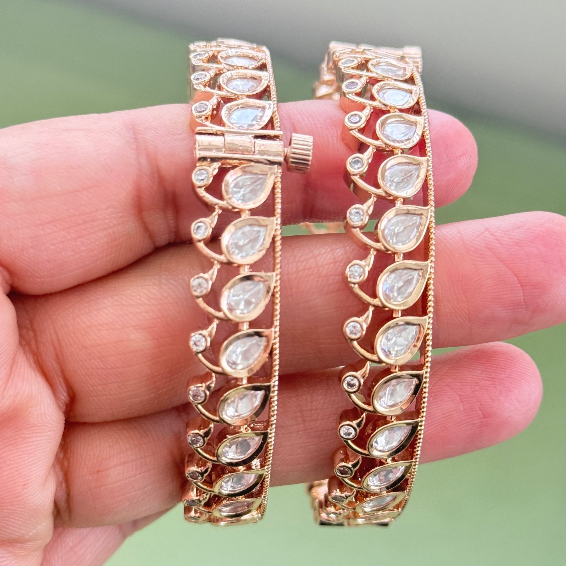 Regal Kundan Bangles – Gold - Toned Bridal Set - Vinni’s Jewelry