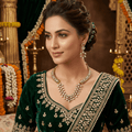 Regal Leaffall Necklace Set – Ruby Kundan Elegance - Vinni’s Jewelry