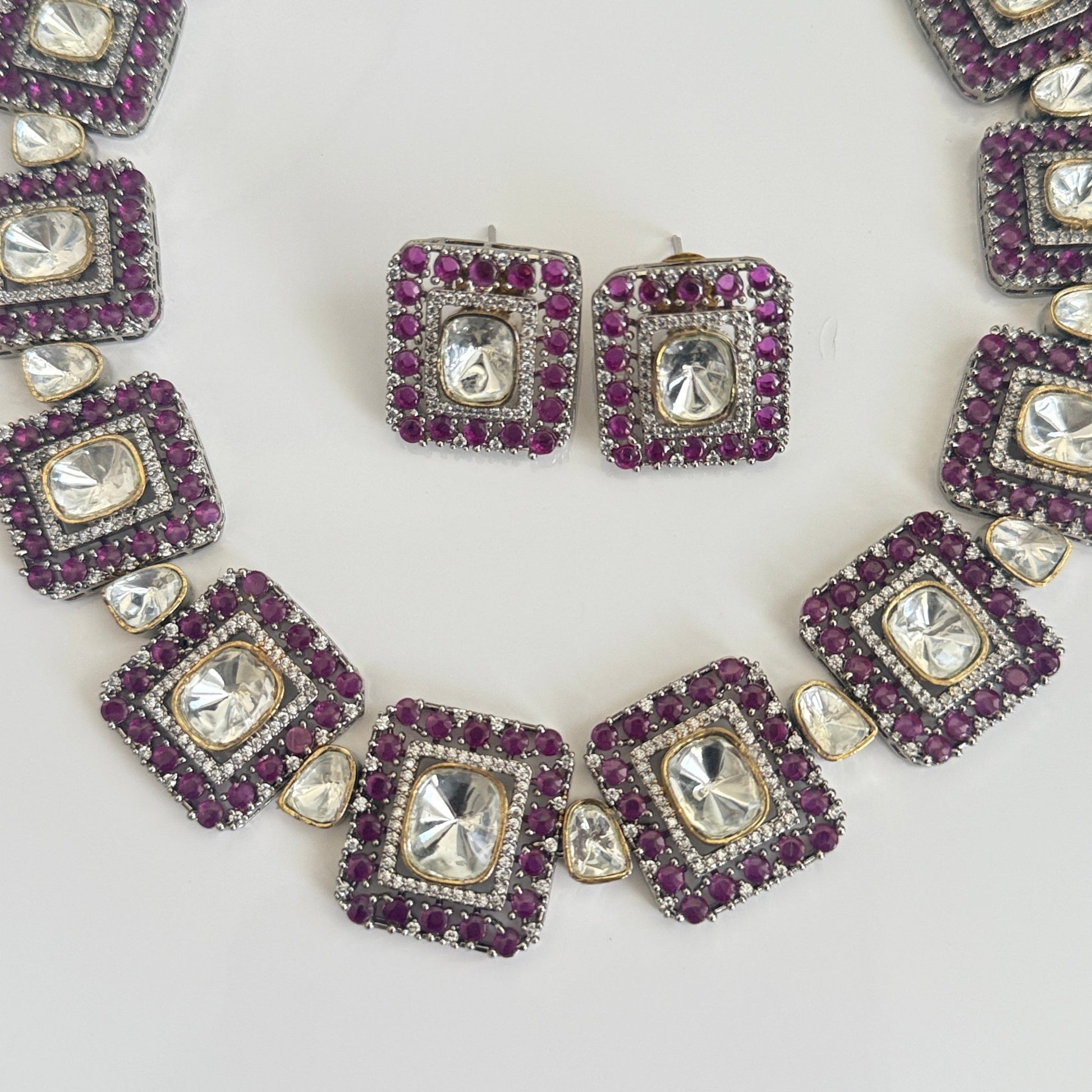 Regal Ruby Kundan Square Choker Set – Jewellery for Weddings & Festive Wear (Copy) (Copy) - Vinni’s Jewelry