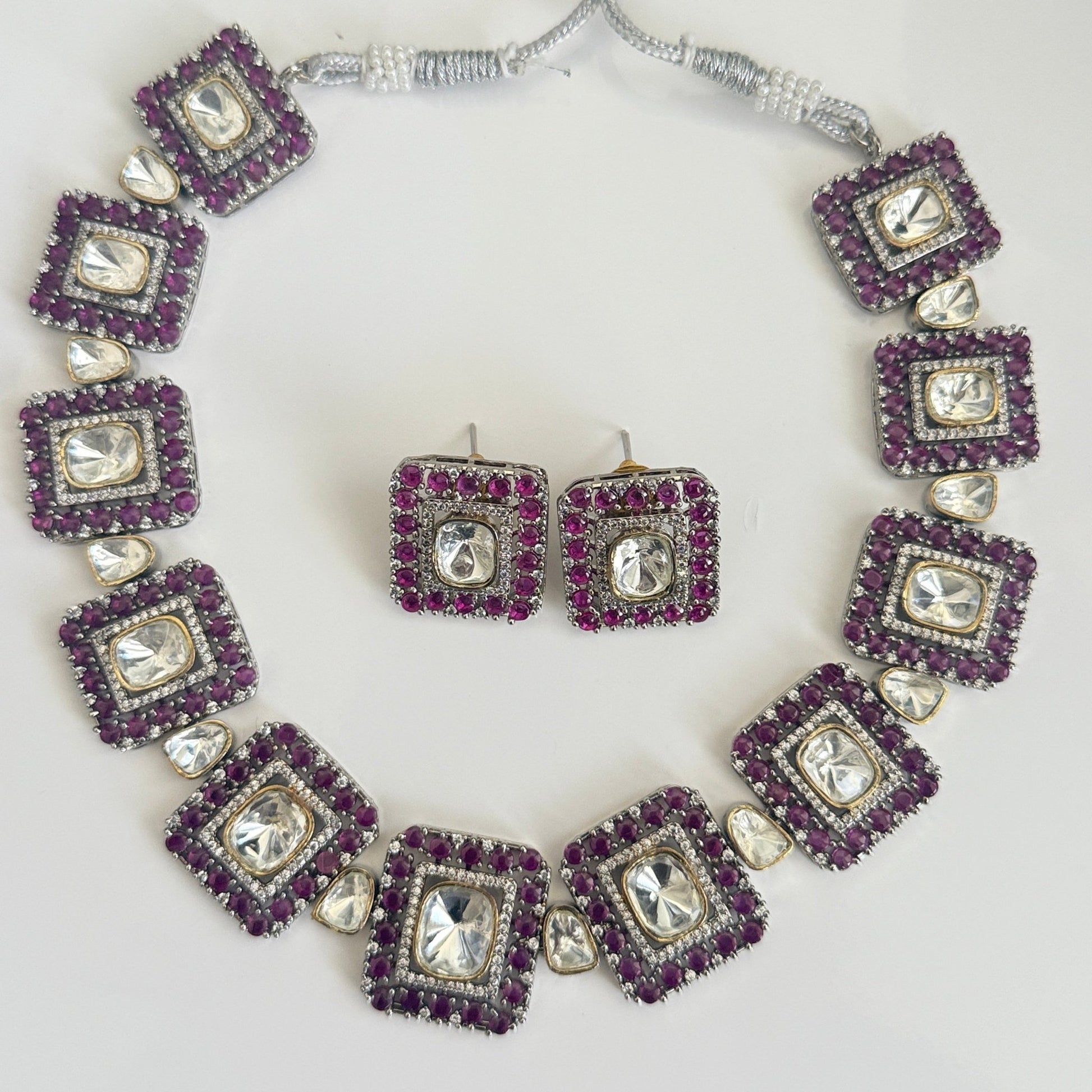 Regal Ruby Kundan Square Choker Set – Jewellery for Weddings & Festive Wear (Copy) (Copy) - Vinni’s Jewelry