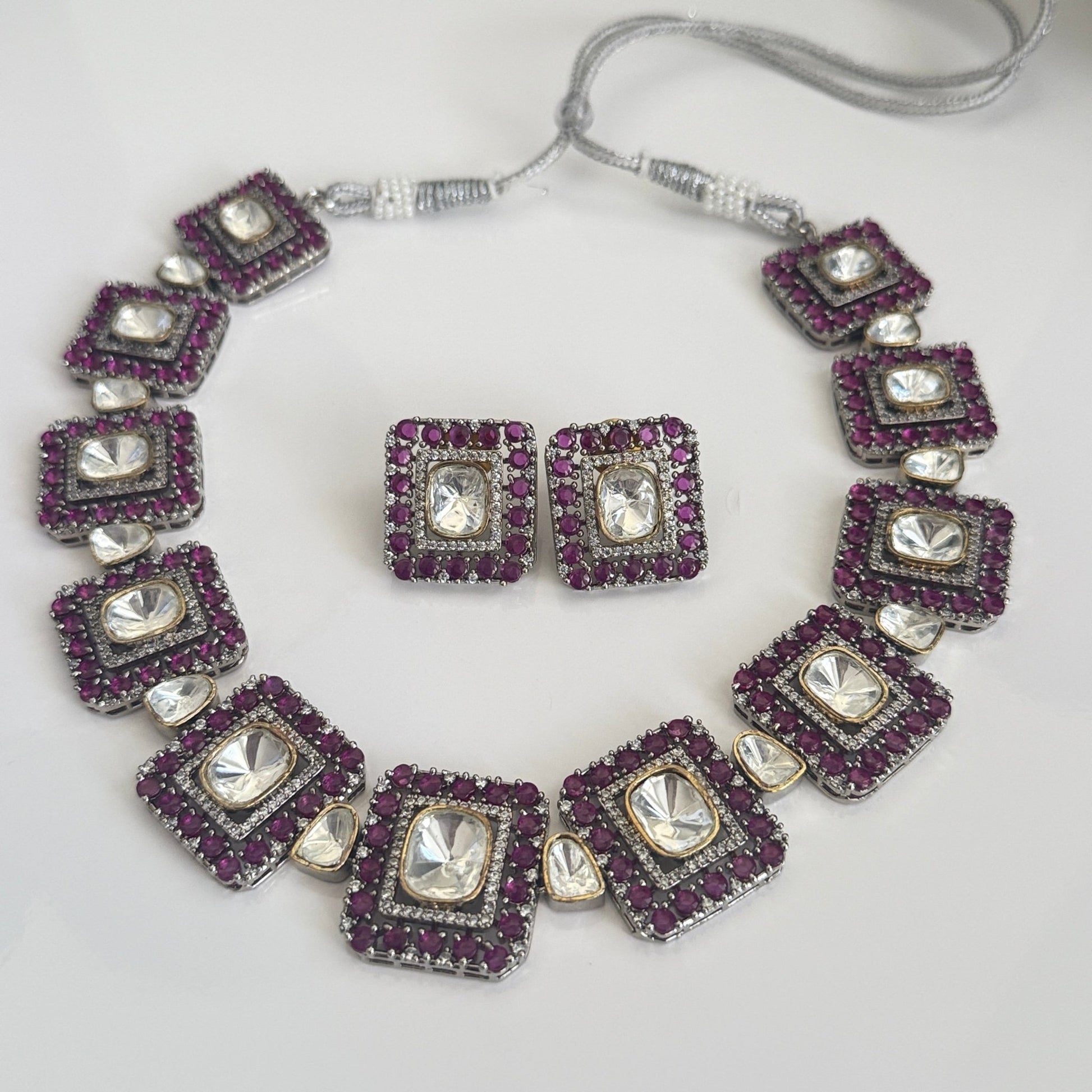 Regal Ruby Kundan Square Choker Set – Jewellery for Weddings & Festive Wear (Copy) (Copy) - Vinni’s Jewelry