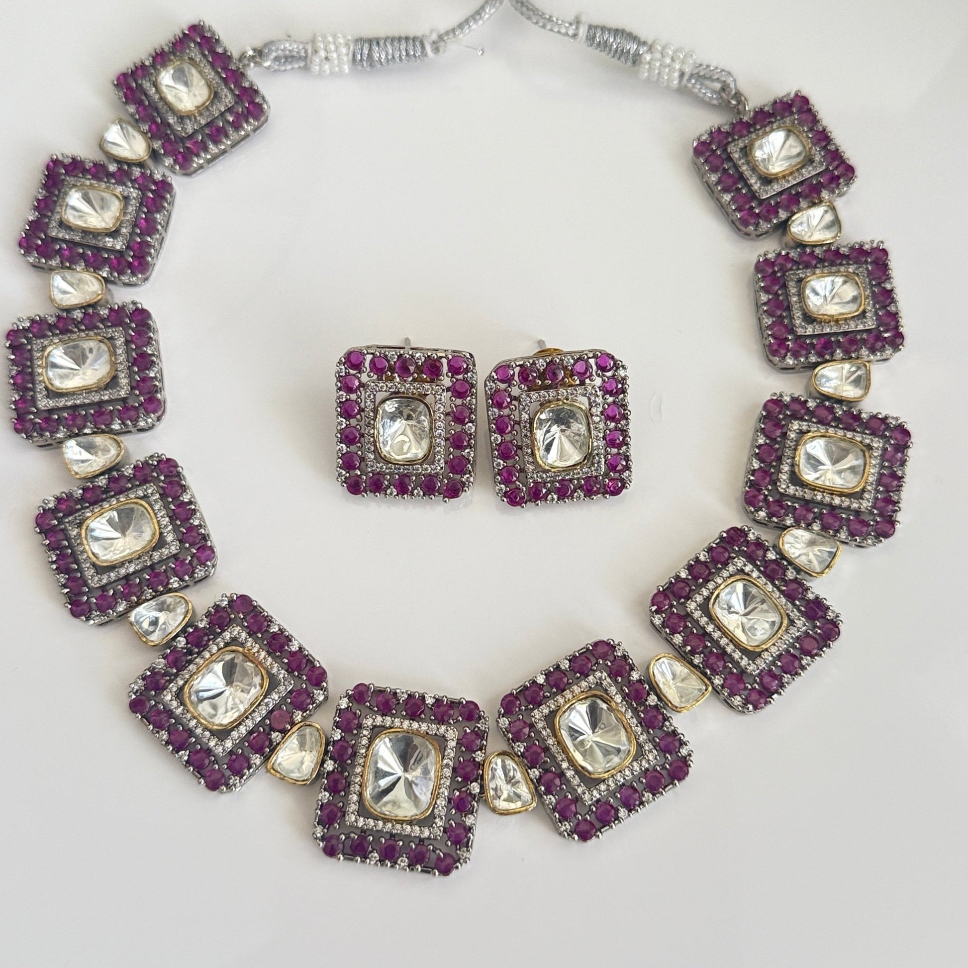 Regal Ruby Kundan Square Choker Set – Jewellery for Weddings & Festive Wear (Copy) (Copy) - Vinni’s Jewelry