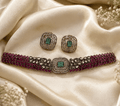Riyana Ruby Emerald Choker Set - Vinni’s Jewelry