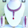 Rosalina Ruby Crystal Drop Necklace Set - Vinni’s Jewelry