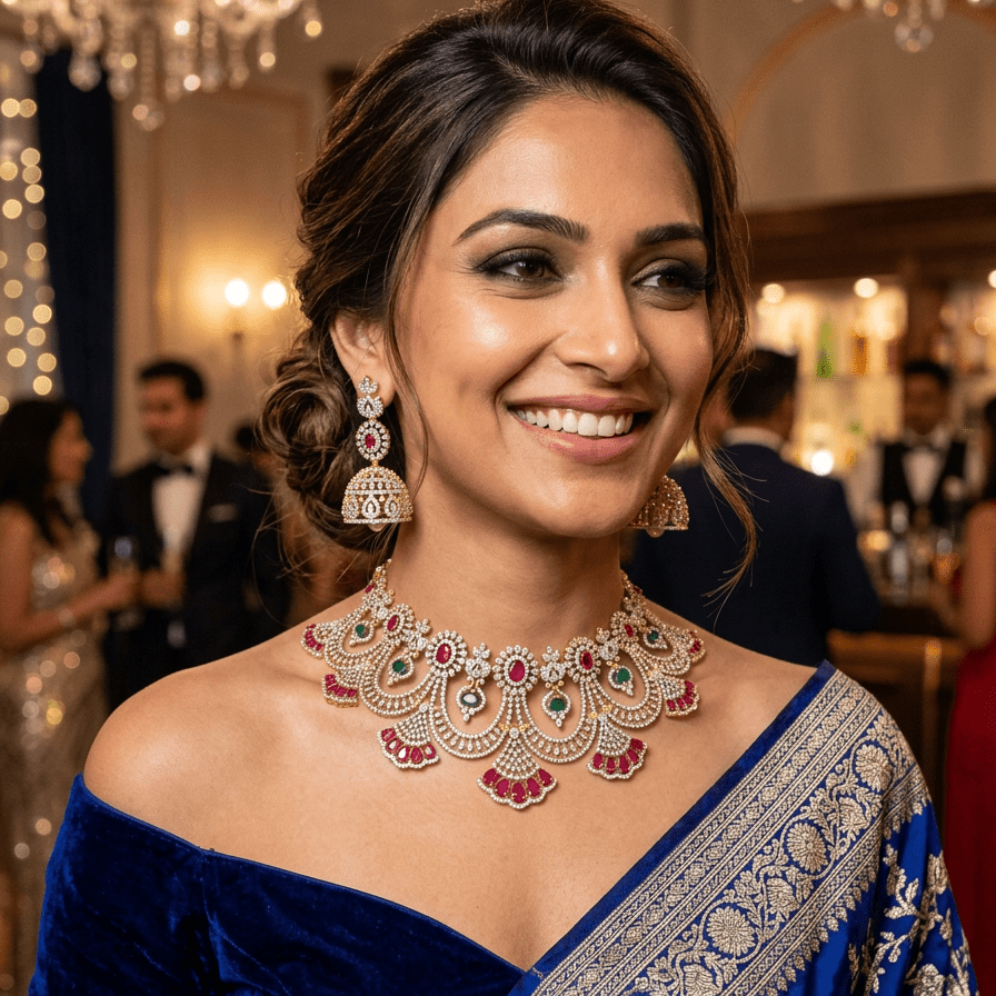 Royal AD Ruby Jhumka Set - Vinni’s Jewelry