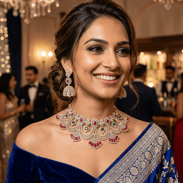 Royal AD Ruby Jhumka Set - Vinni’s Jewelry