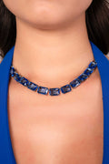 Royal Blue Crystal Choker Necklace Set - Vinni’s Jewelry