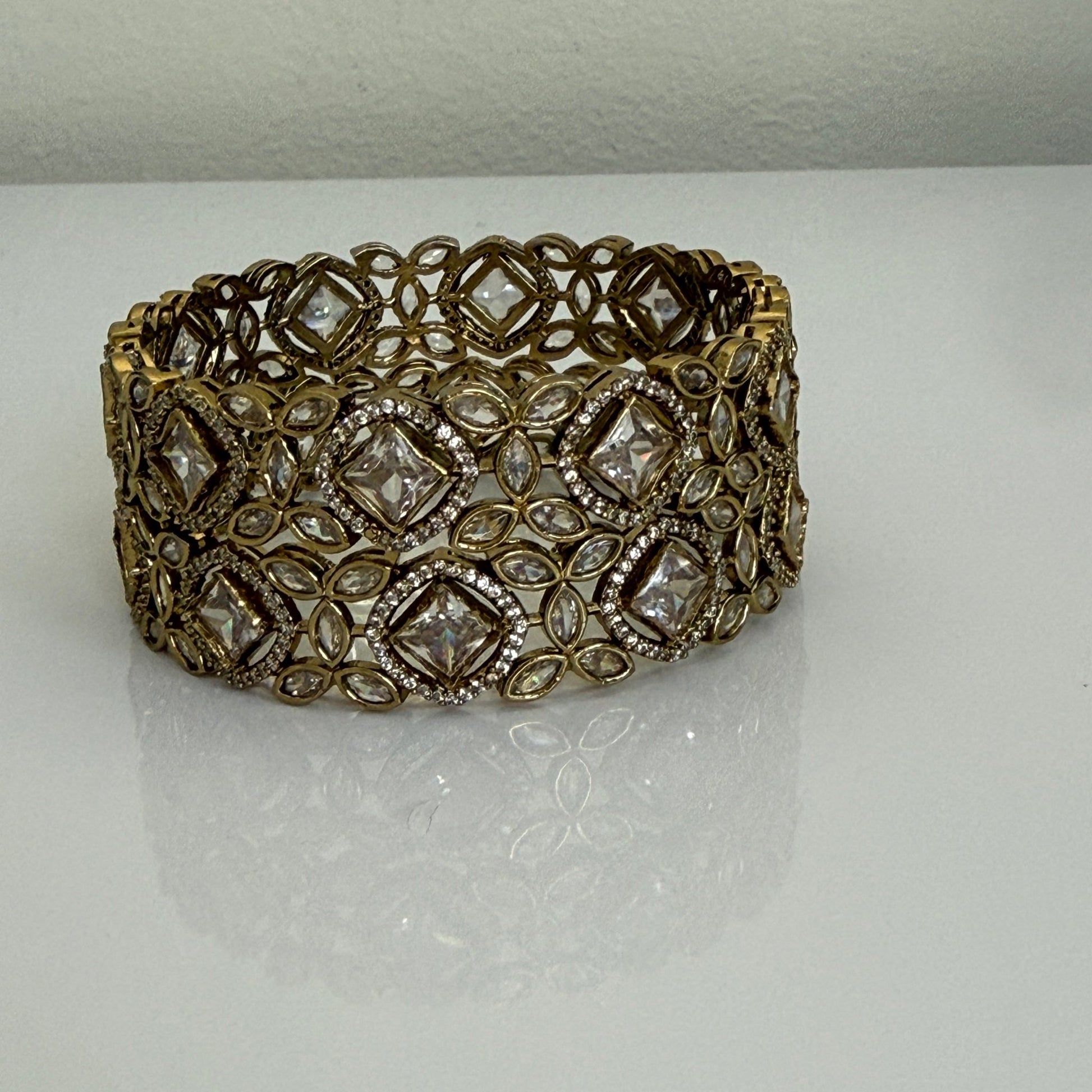 Royal Champagne American Diamond Bridal Bangle Set - Vinni’s Jewelry