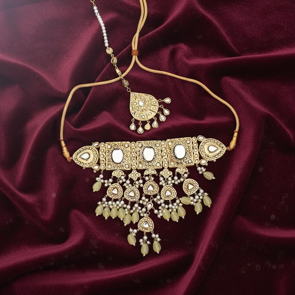 Royal Citrine Kundan Set - Vinni’s Jewelry