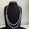 Royal Double - Layer American Diamond Long Necklace Set - Vinni’s Jewelry
