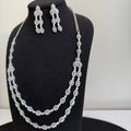 Royal Double - Layer American Diamond Long Necklace Set - Vinni’s Jewelry