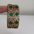 Royal Emerald American Diamond Bangle Set - Vinni’s Jewelry