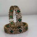 Royal Emerald American Diamond Bangle Set - Vinni’s Jewelry