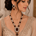 Royal Garnet Kundan Necklace Set – Bridal Edition - Vinni’s Jewelry