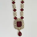 Royal Garnet Kundan Necklace Set – Bridal Edition - Vinni’s Jewelry