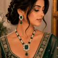 Royal Heritage Emerald Necklace Set – Kundan Detailing - Vinni’s Jewelry