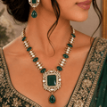 Royal Heritage Emerald Necklace Set – Kundan Detailing - Vinni’s Jewelry