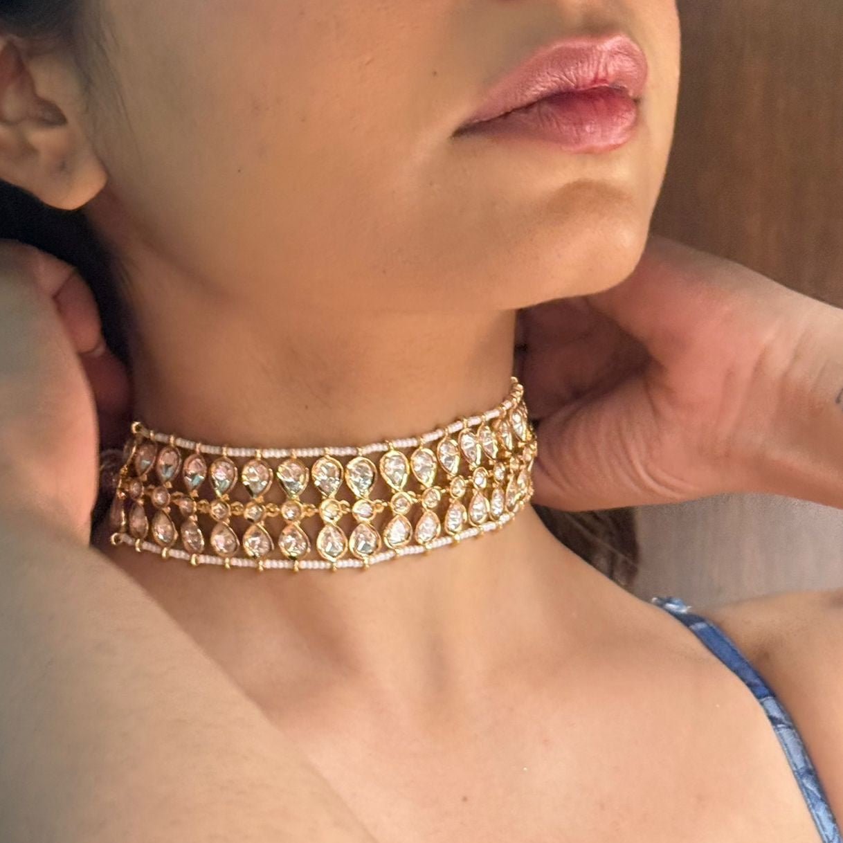 Royal Kundan Pearl Choker & Jhumka Set - Vinni’s Jewelry