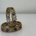 Royal Midnight Stone American Diamond Bangle Set - Vinni’s Jewelry