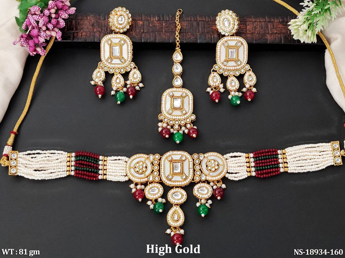 Royal Navratna Choker Necklace Set - Vinni’s Jewelry