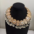Royal Polki Pearl Bridal Choker Set with Earrings and Maang Tikka - Vinni’s Jewelry