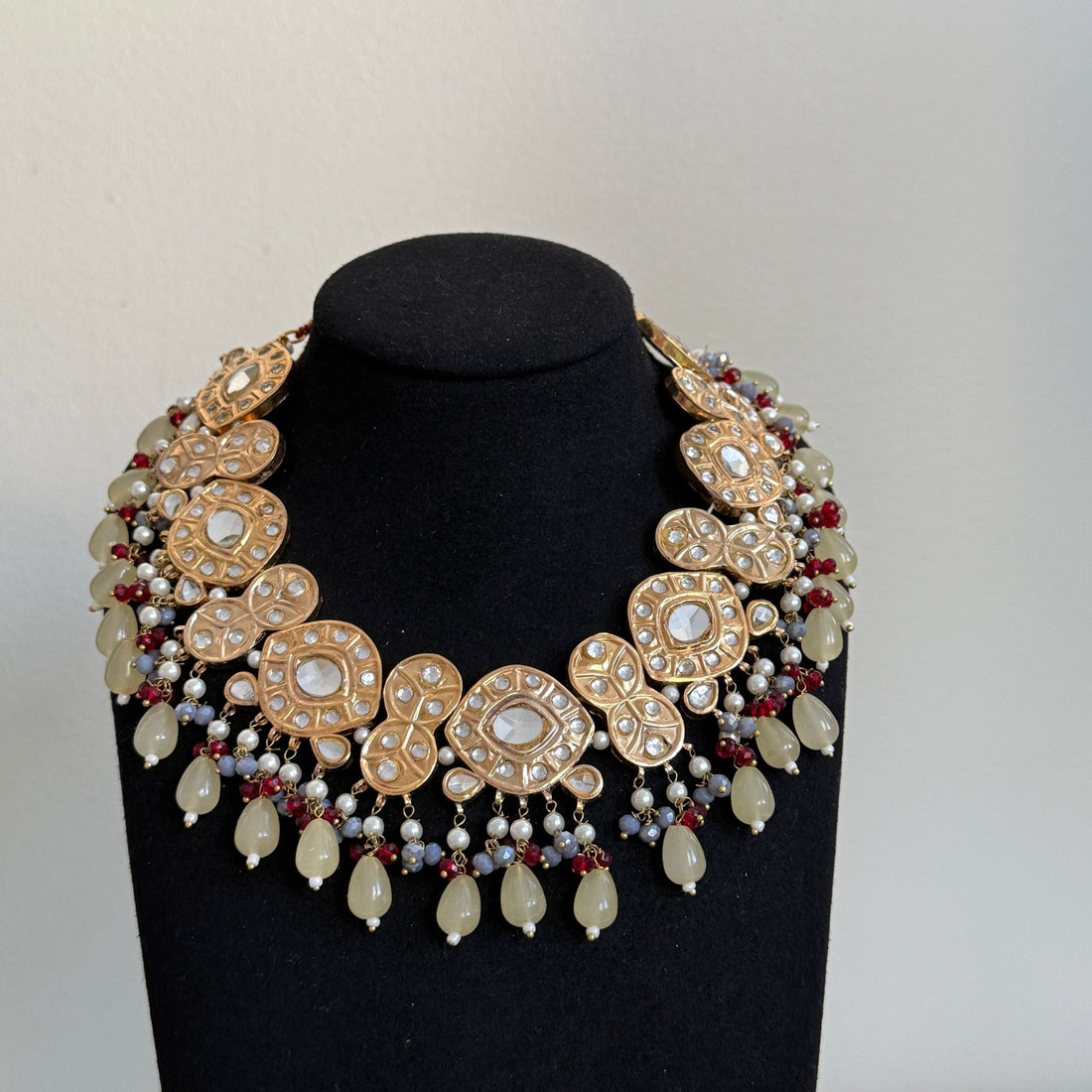 Royal Polki Style Choker Necklace Set - Vinni’s Jewelry