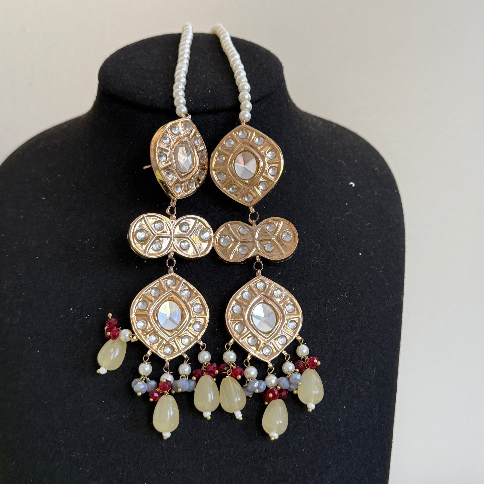 Royal Polki Style Choker Necklace Set - Vinni’s Jewelry