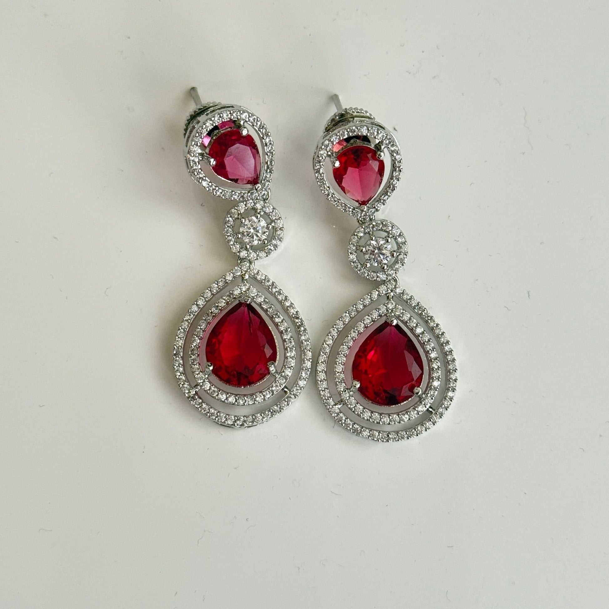 Royal Radiance CZ Bridal Necklace & Earrings Set – Teardrop Statement Jewelry - Vinni’s Jewelry