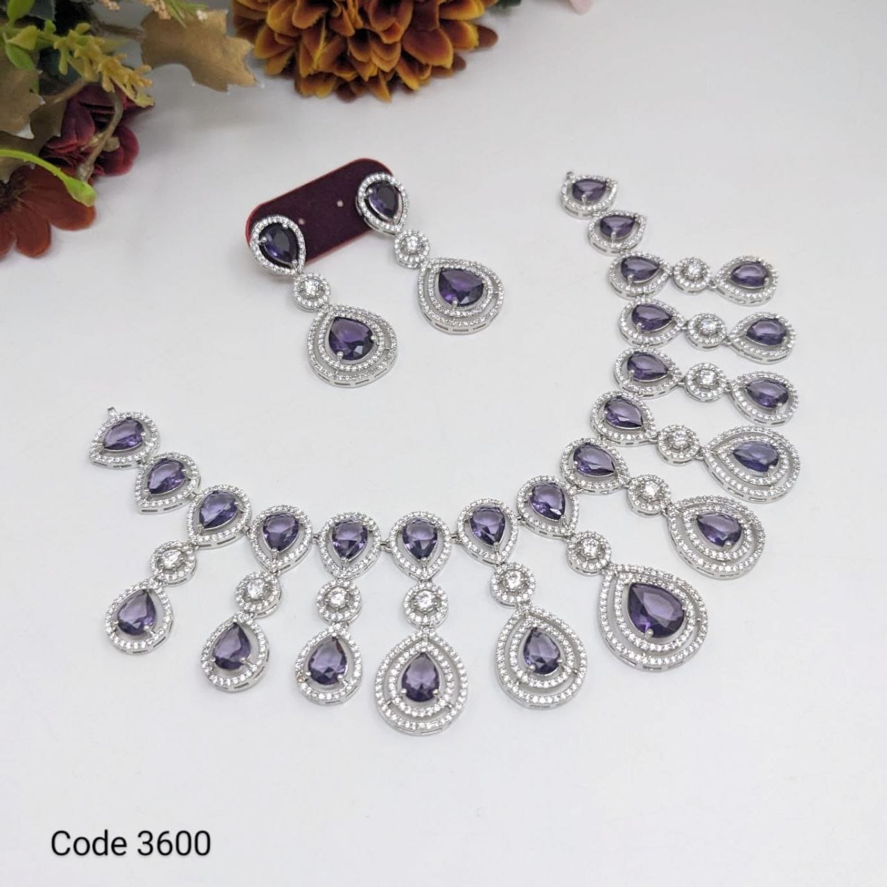 Royal Radiance CZ Bridal Necklace & Earrings Set – Teardrop Statement Jewelry - Vinni’s Jewelry