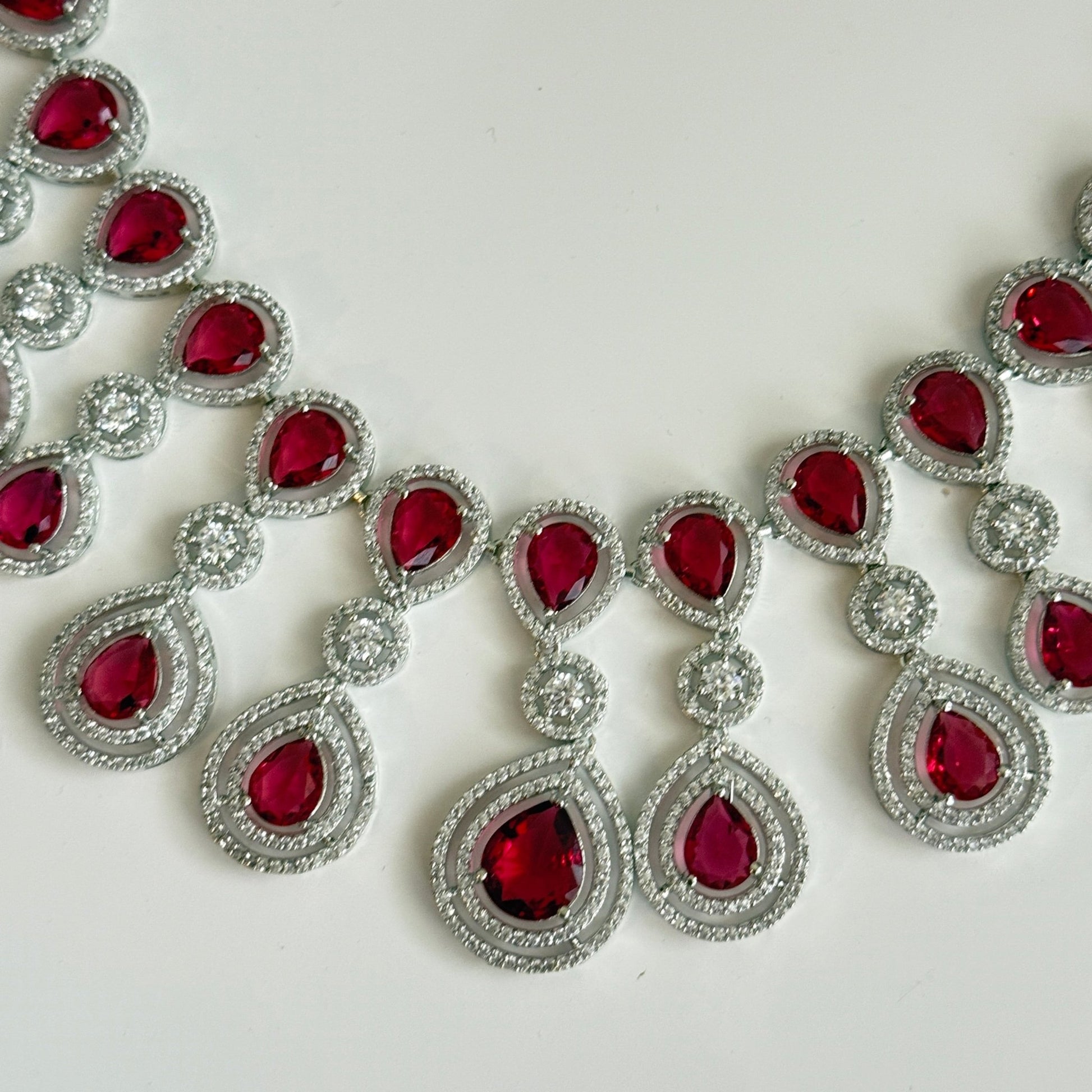 Royal Radiance CZ Bridal Necklace & Earrings Set – Teardrop Statement Jewelry - Vinni’s Jewelry
