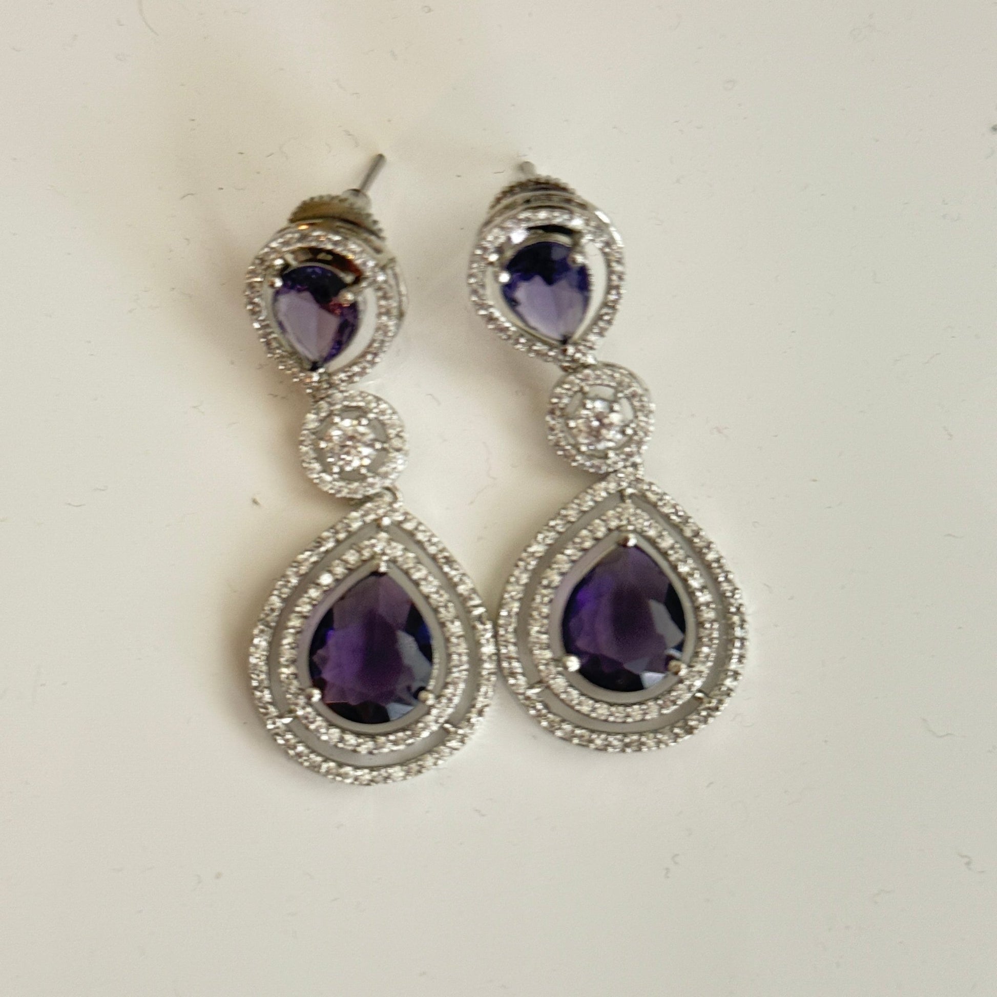 Royal Radiance CZ Bridal Necklace & Earrings Set – Teardrop Statement Jewelry - Vinni’s Jewelry