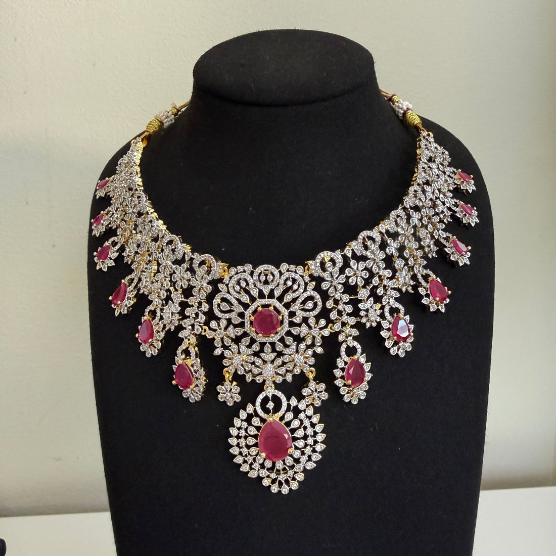 Royal Ruby Kundan Bridal Necklace Set - Vinni’s Jewelry