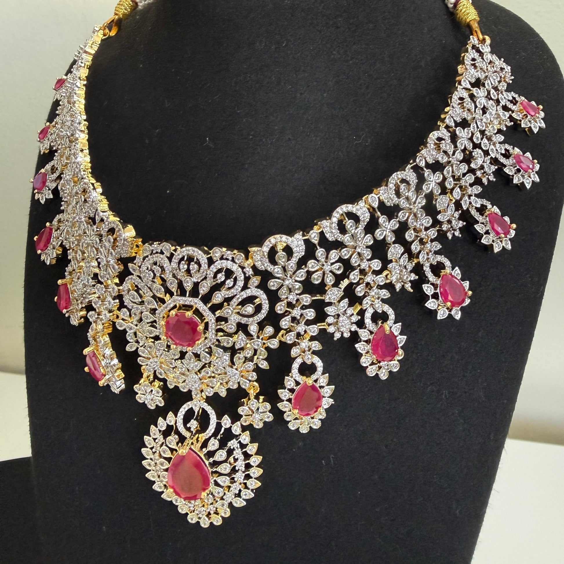 Royal Ruby Kundan Bridal Necklace Set - Vinni’s Jewelry