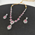 Royal Ruby Teardrop American Diamond Necklace Set - Vinni’s Jewelry