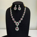 Royal Ruby Teardrop American Diamond Necklace Set - Vinni’s Jewelry