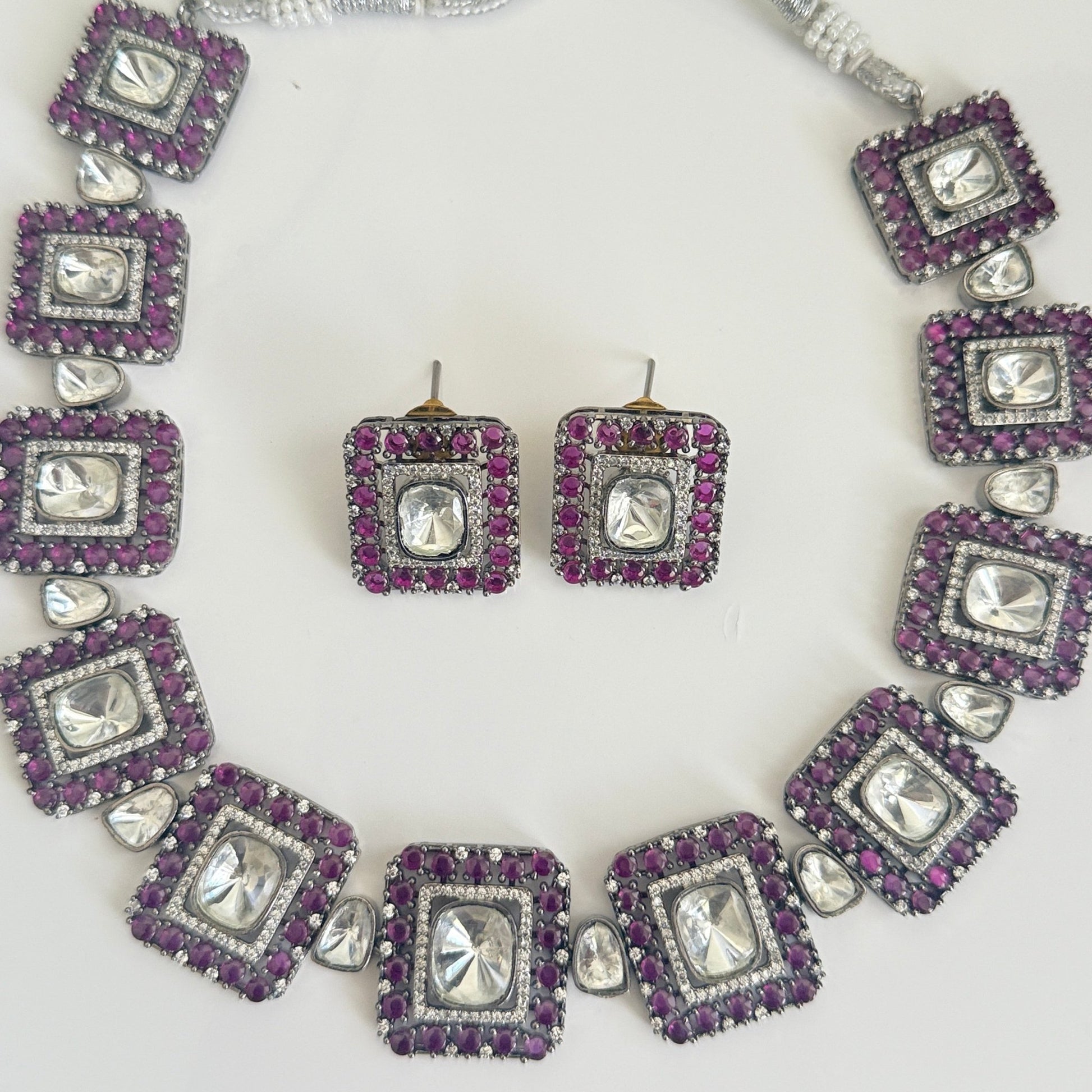 Royal Square Ruby Kundan Choker Set – Square Bridal Jewellery for Weddings & Festive Wear (Copy) - Vinni’s Jewelry