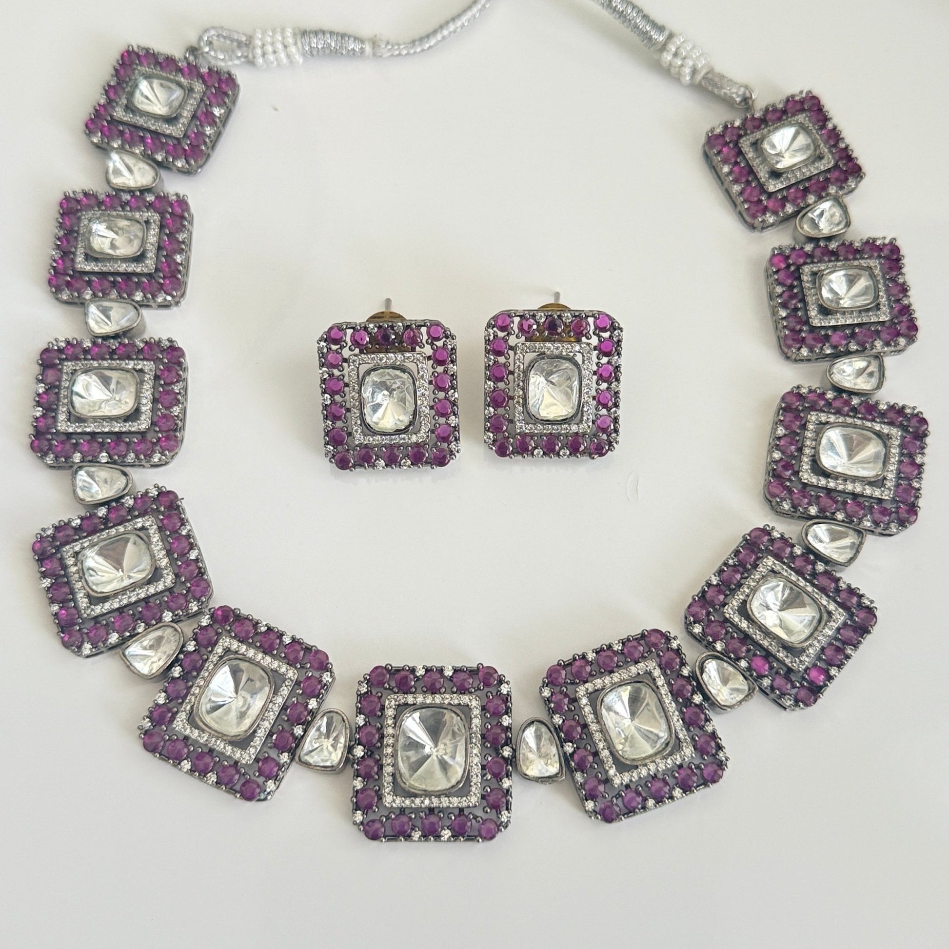 Royal Square Ruby Kundan Choker Set – Square Bridal Jewellery for Weddings & Festive Wear (Copy) - Vinni’s Jewelry