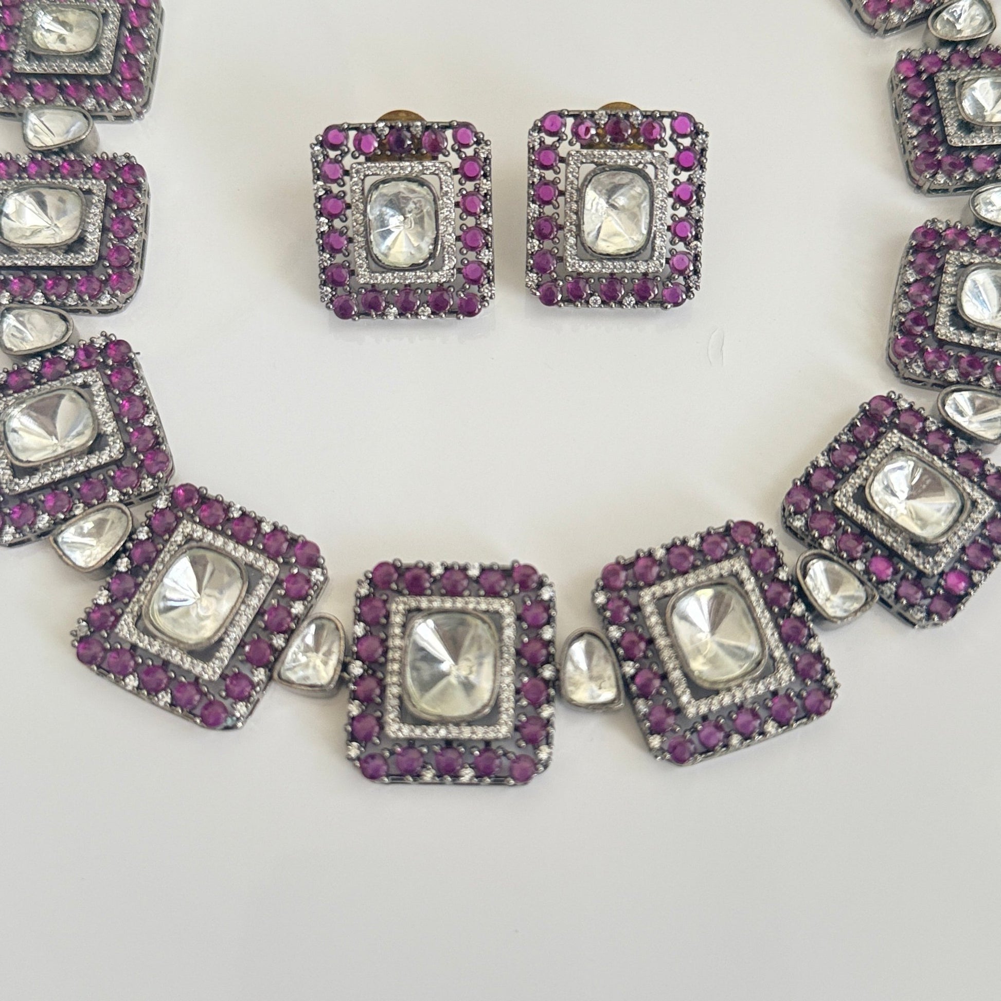 Royal Square Ruby Kundan Choker Set – Square Bridal Jewellery for Weddings & Festive Wear (Copy) - Vinni’s Jewelry