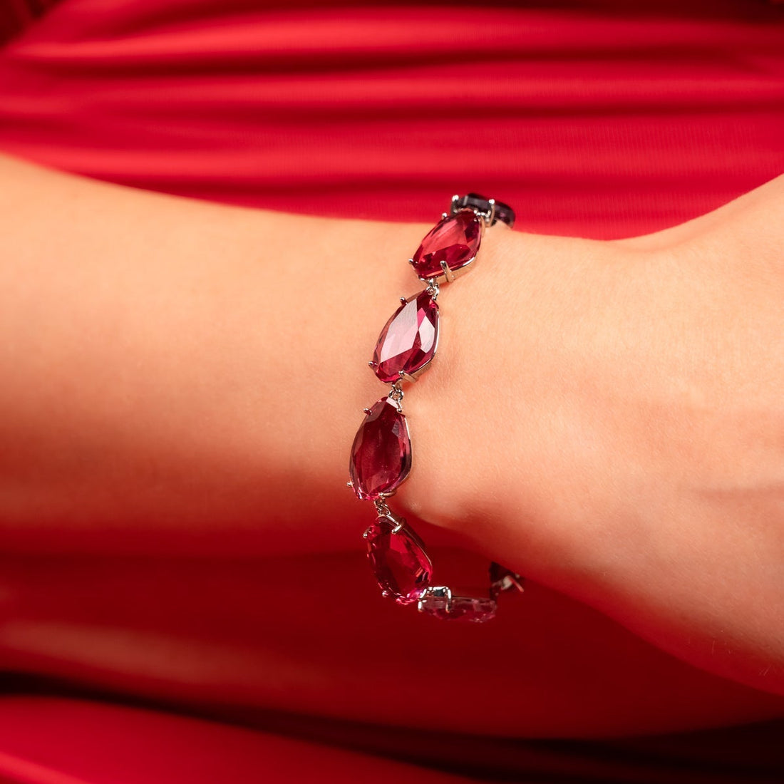 Ruby Glow Crystal Bracelet - Vinni’s Jewelry