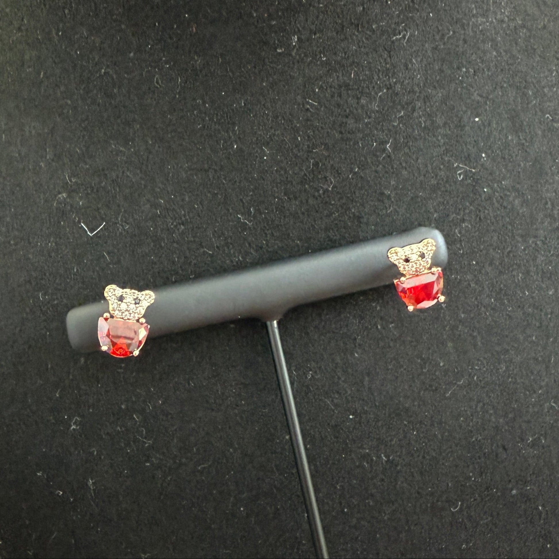 Ruby Teddy Sparkle Studs - Vinni’s Jewelry