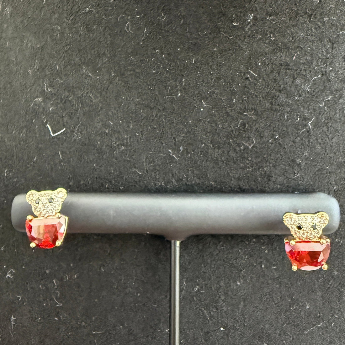 Ruby Teddy Sparkle Studs - Vinni’s Jewelry