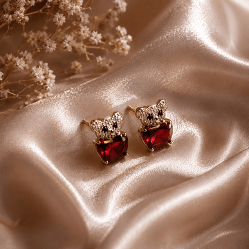 Ruby Teddy Sparkle Studs - Vinni’s Jewelry