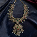 Rudhra Temple Kundan Necklace Set – South Indian Bridal Jewelry with Ruby & Emerald Stones - Vinni’s Jewelry
